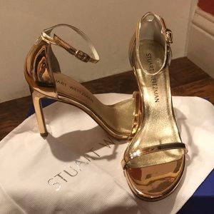 Stuart Weitzman Nudistsong Heels Rose Gold 6